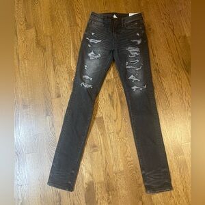American Eagle Outfitters washed black stacked Skinny Jeans 28x30